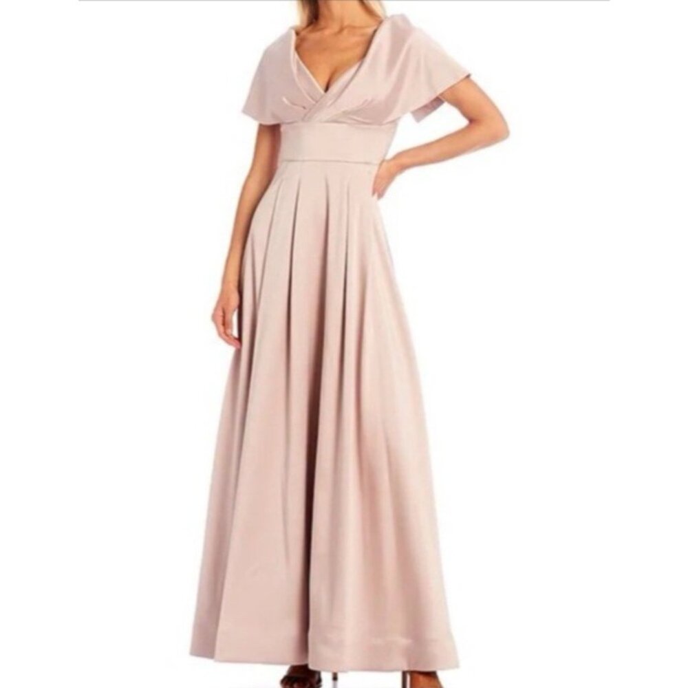 Aidan Mattox MD1E206127 Blush Portrait Off Shoulder Gown Women's 6 Formal $550